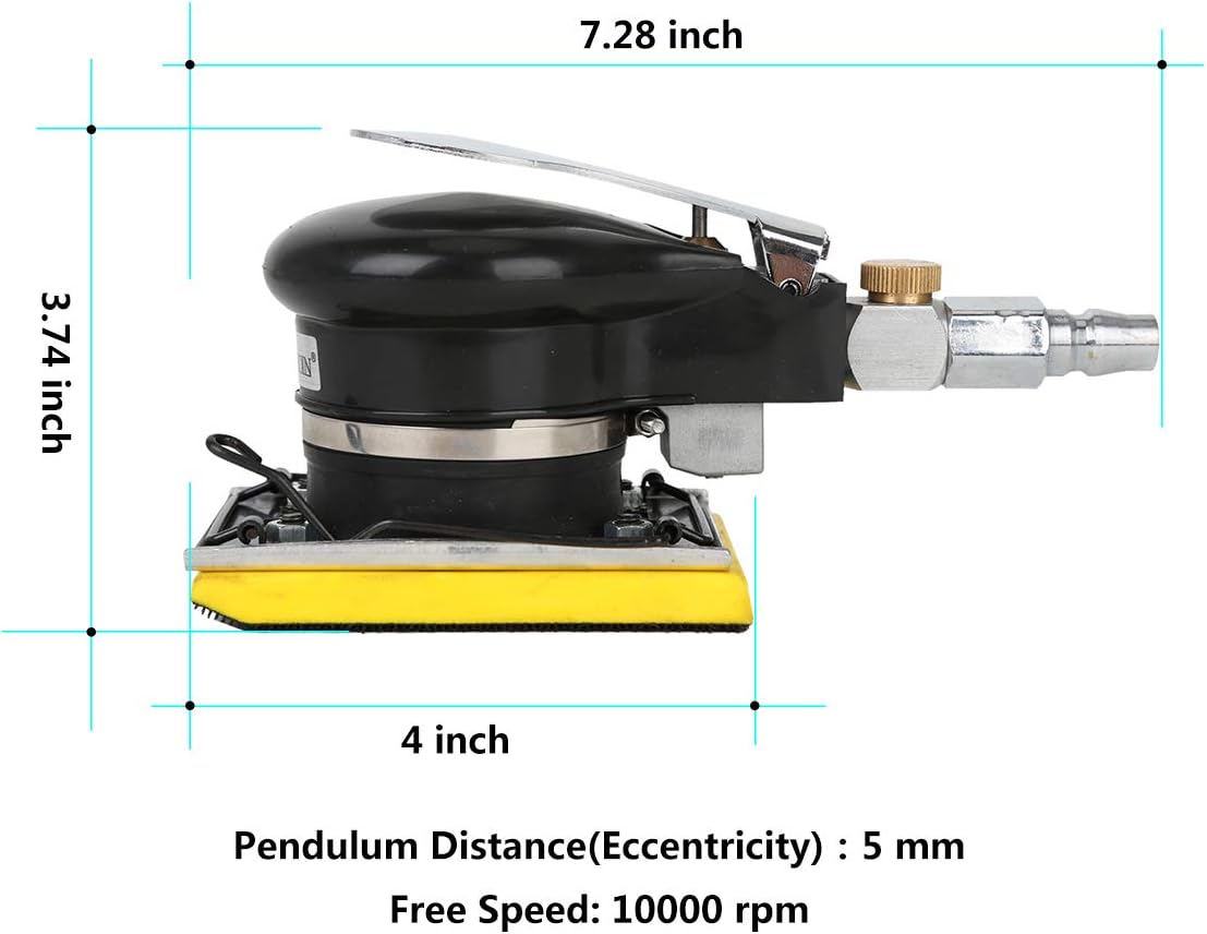 BRAND, CATEGORY, OUYA, SANDERS, Ouya Pneumatic Jitterbug Random Orbit Palm Sander,3”x4” Rectangle Industrial-Grade 10000rpm Air Detail Sanders with Hook and Loop Pads