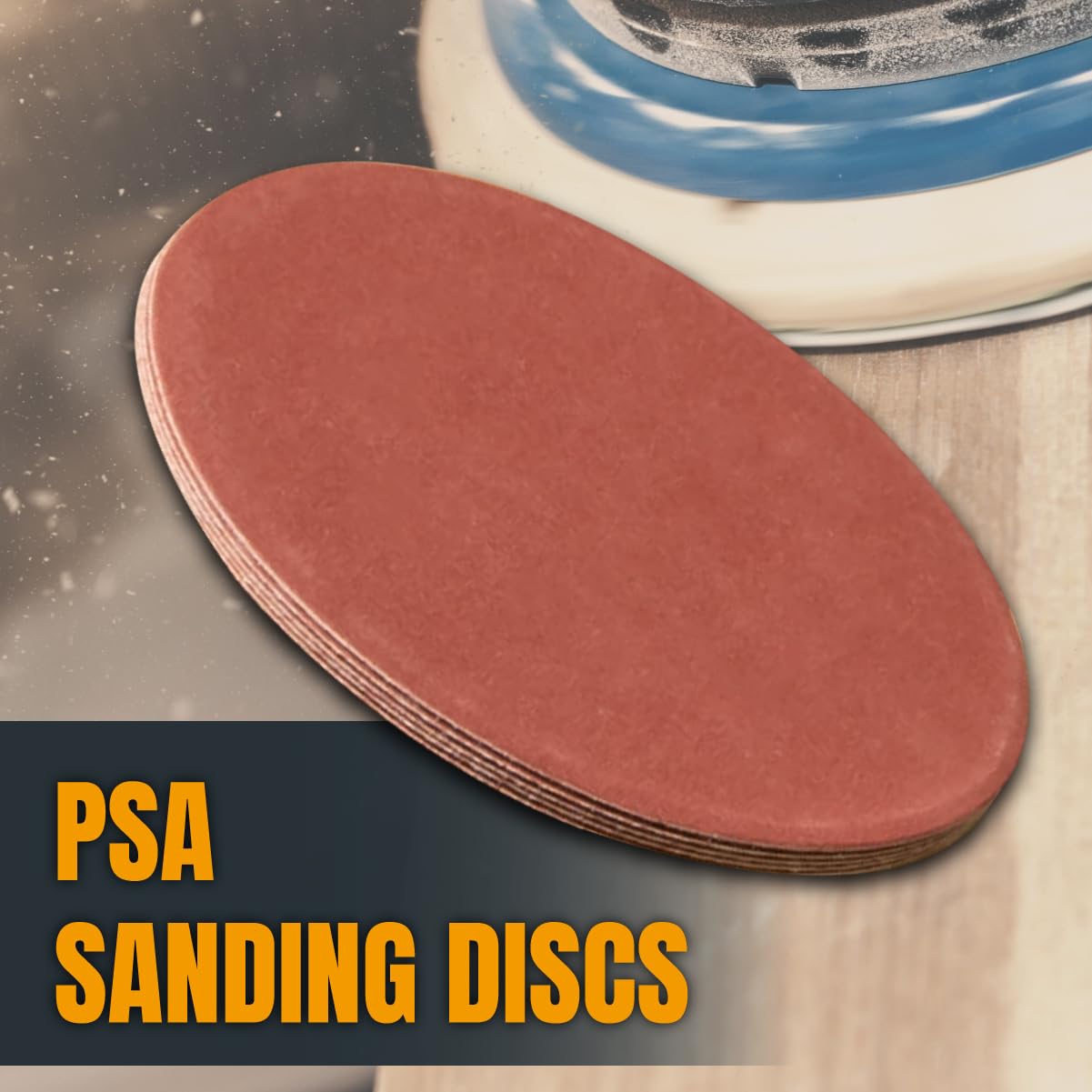 BRAND, CATEGORY, POWERTEC, PSA DISCS, POWERTEC 45506-P3 5-Inch PSA Sanding Disc, 60 Grit, Aluminum Oxide Adhesive Sandpaper for Random Orbital Sander, 1x30 Belt Disc Sander, 60 PK