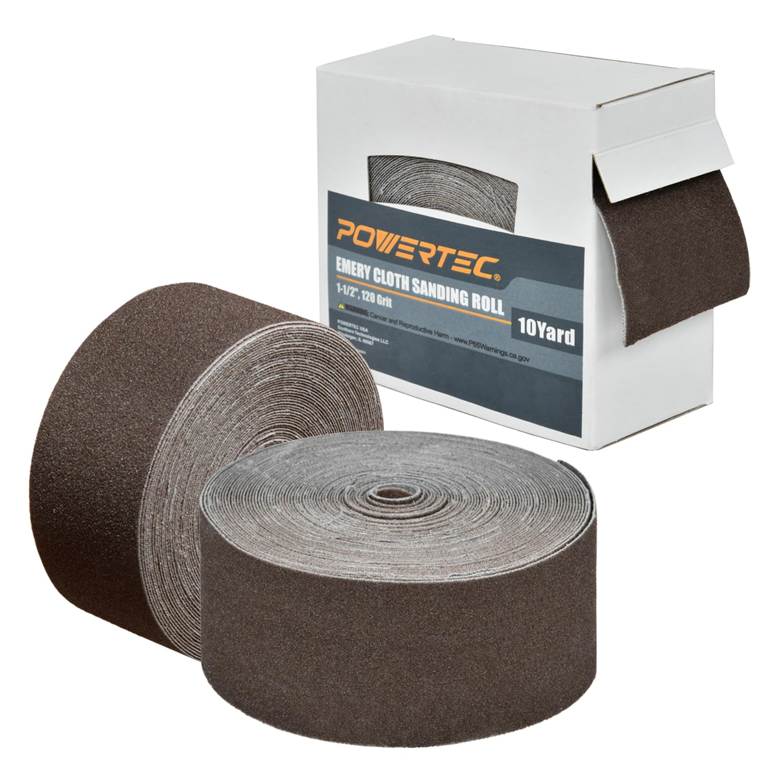 ACCESSORIES, BRAND, CATEGORY, POWERTEC, POWERTEC 4RA1122V Longboard Continuous Roll 2-3/4” by 25 Yard Sanding Paper, Gold 220 Grit Aluminum Oxide Abrasive Adhesive Backed Sandpaper for Woodworking, 1 PK