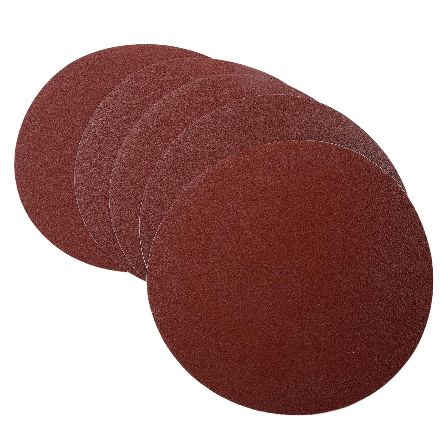 BRAND, CATEGORY, HEGEBECK, PSA DISCS, PSA Sanding Discs, 10 Inch Self Stick Adhesive Back Aluminum Oxide Sandpaper, 80 Grit No-Hole Round Shape Sanding Paper, for Wood Metal Polishing, 5pcs