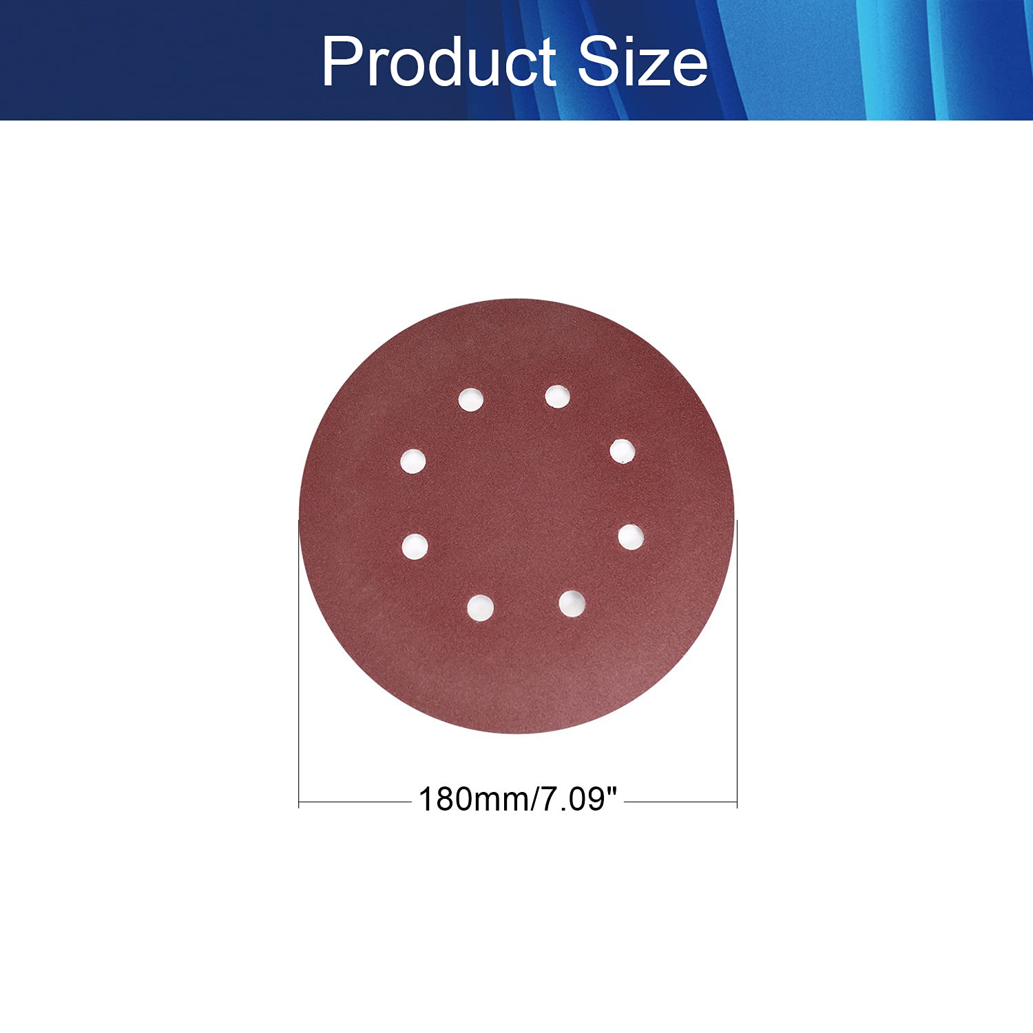 BRAND, CATEGORY, HOOK & LOOP DISCS, JUVIELICH, PSA Sanding Discs, 12-inch Self Stick Adhesive Back Sandpaper, 100 Grits No-Hole Aluminum Oxide Sanding Paper, for Random Orbital Sander, Wood, Metal Polishing, 5 Pcs