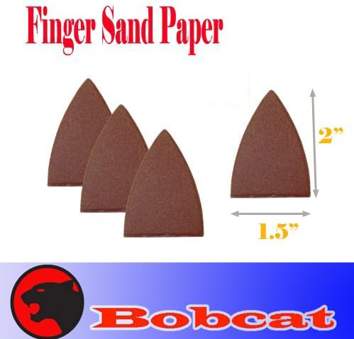 BOBCAT BLADE, BRAND, CATEGORY, SANDING SHEETS, Pack 25 Sandpaper 120 Grits Sand Paper Finger Detail w/ Oscillating Multi Tool Saw Blades for Fein Multimaster Bosch Multi-x Craftsman Nextec Dremel Multi-max Ridgid Dremel Chicago