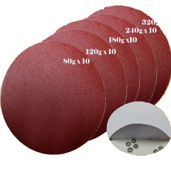 BOBCAT, BRAND, CATEGORY, POWER & HAND TOOLS, Pack of 50 5" PSA Self Adhesive 80/120/180/240/320 Grit Sanding Disc Stick on Sandpaper Peel Air Sander Orbit