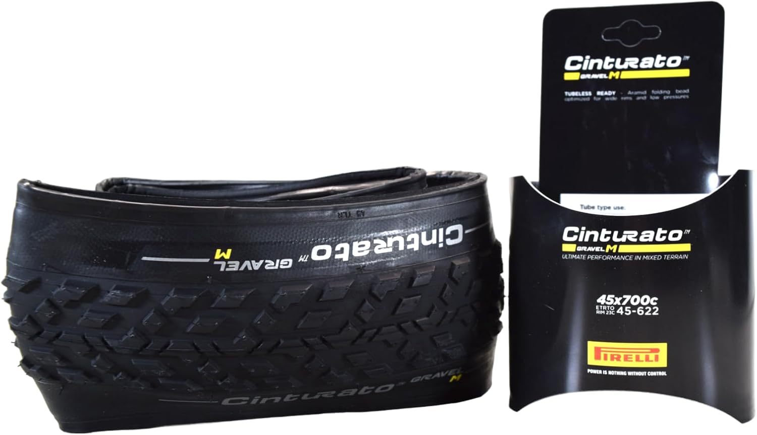 BRAND, CATEGORY, PIRELLI, TIRES, Pirelli Cinturato Gravel M 45-622 (700 x 45c) Gravel Bike Tire - Gravel-Specific Design for Varied Surfaces - SpeedGRIP Compound for Superior Performance