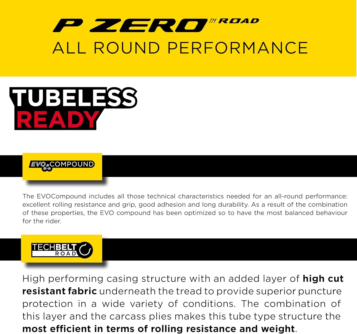 BRAND, CATEGORY, PIRELLI, TIRES, Pirelli P Zero Road 24-622 (700 x 24c) Bicycle Tires (Single) - Tube-Type Clincher Tires EVO Compound, TechBELT Carcass, Lightweight Design