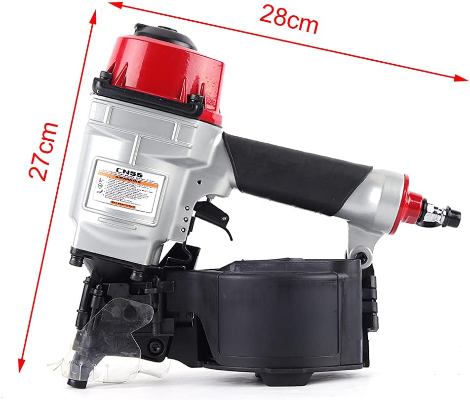 BRAND, CATEGORY, DYRABREST, SIDING NAILERS, CN55 Pneumatic Siding Nailer Nailing Machine, 25-57mm Siding Coil Nailer Siding Nail Gun Woodworking Heavy Duty Professional Air Punch Nailer for Siding Sheathing Wooding Fencing Decking (US Stock)