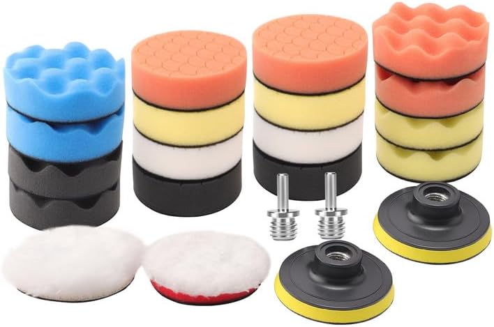 BRAND, BUFFING & POLISHING PADS, CATEGORY, ZFE, Polishing Pad, ZFE 50pcs 3 inch/80 mm Sponge Buffing Pads, Foam Polishing Pad Kit for Car Sanding, Polishing and Waxing