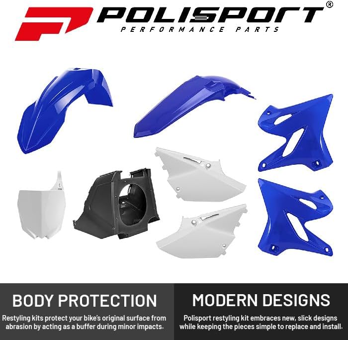 BODY KITS, BRAND, CATEGORY, POLISPORT, Polisport Full Plastic Kit for Yamaha YZ 125/250 (2002-2021) OEM Quality Restyling Kit with Superior Fit, Flexibility, and Durability (Blue)