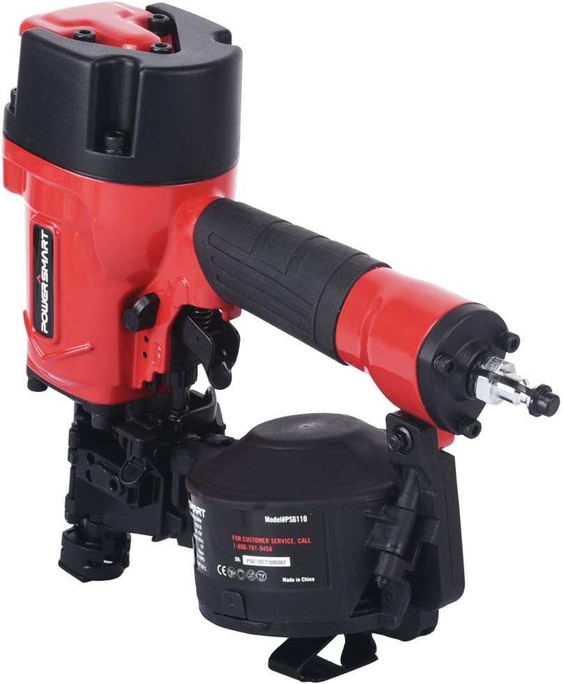 BRAND, CATEGORY, POWERSMART, ROOFING NAILERS, PowerSmart PS6110 Pneumatic 15-Degree Coil Roofing Nailer