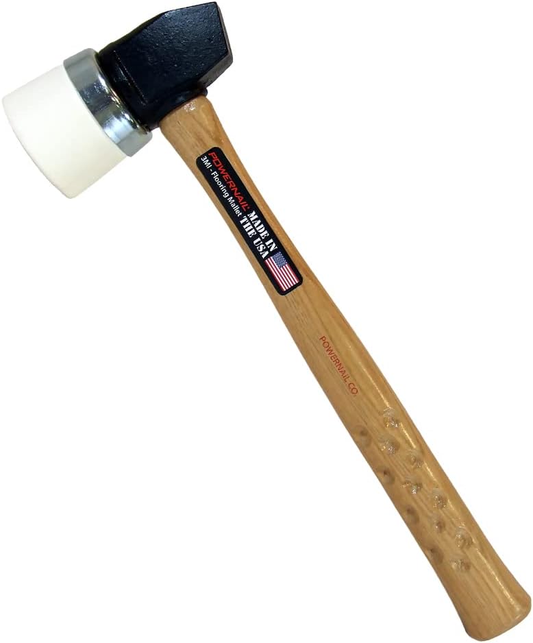 BRAND, CATEGORY, MALLETS, POWERNAIL, Powernail 3MI Iron White Capped Rubber Mallet for Flooring Nailers & Staplers (2.6 lbs)