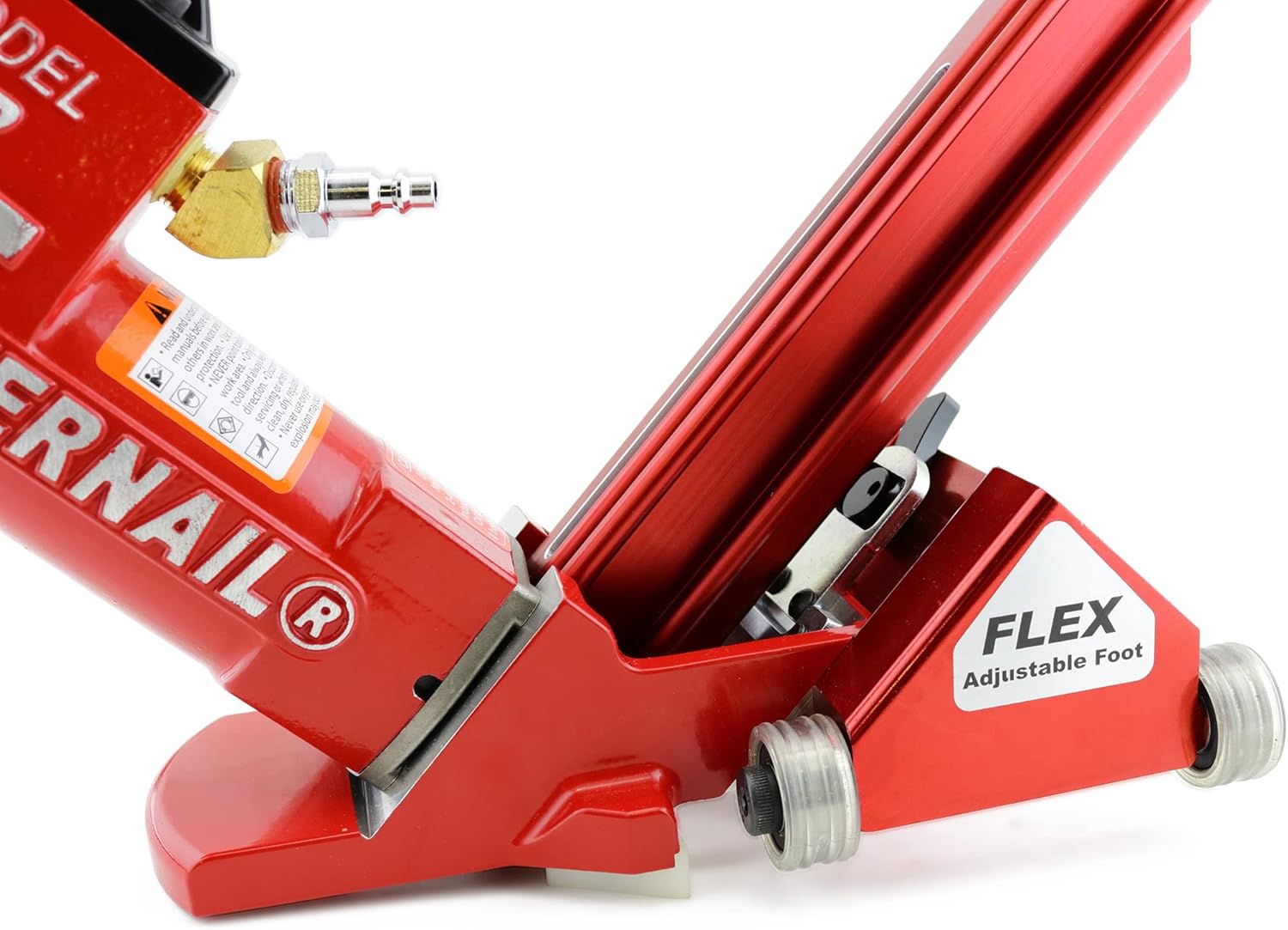 BRAND, CATEGORY, FLOORING NAILERS, POWERNAIL, Powernail 50PFLEXPRXLSW Pneumatic 18 Gauge L-Cleat Flooring Nailer with Flex Power Roller Adjustable Base