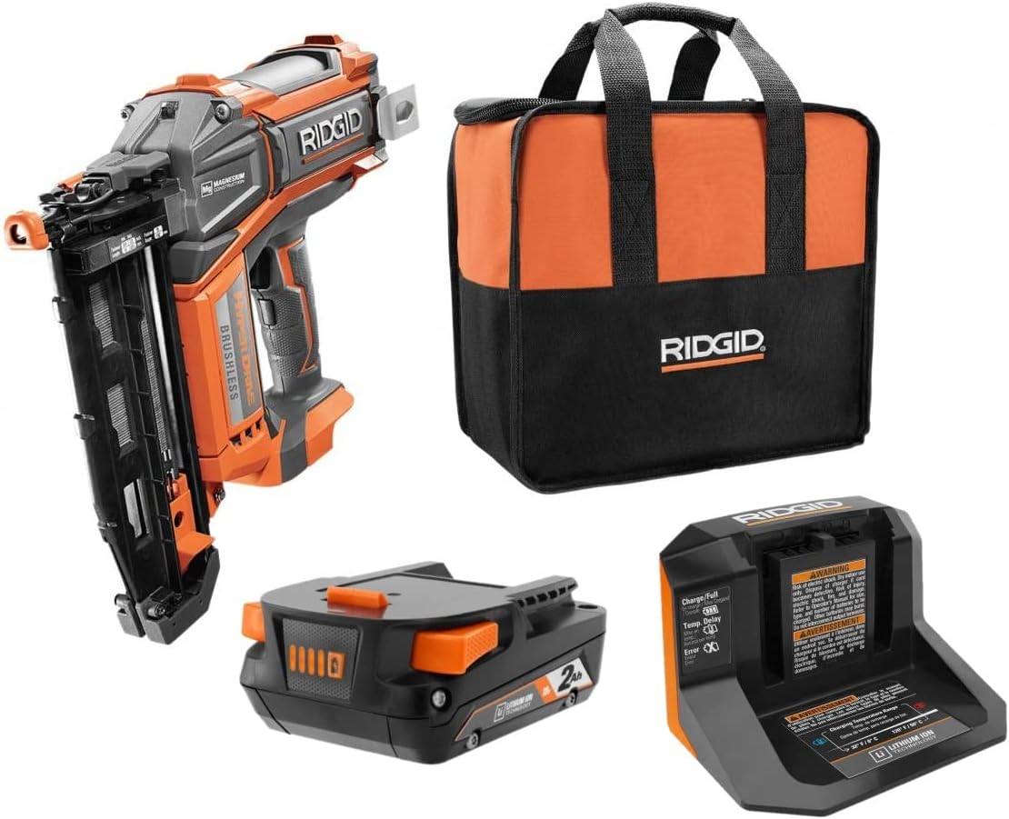 BRAND, CATEGORY, FINISH NAILERS, RIDGID, RIDGID HyperDrive 18-Volt Brushless 16-Gauge 2-1/2 in. Straight Nailer