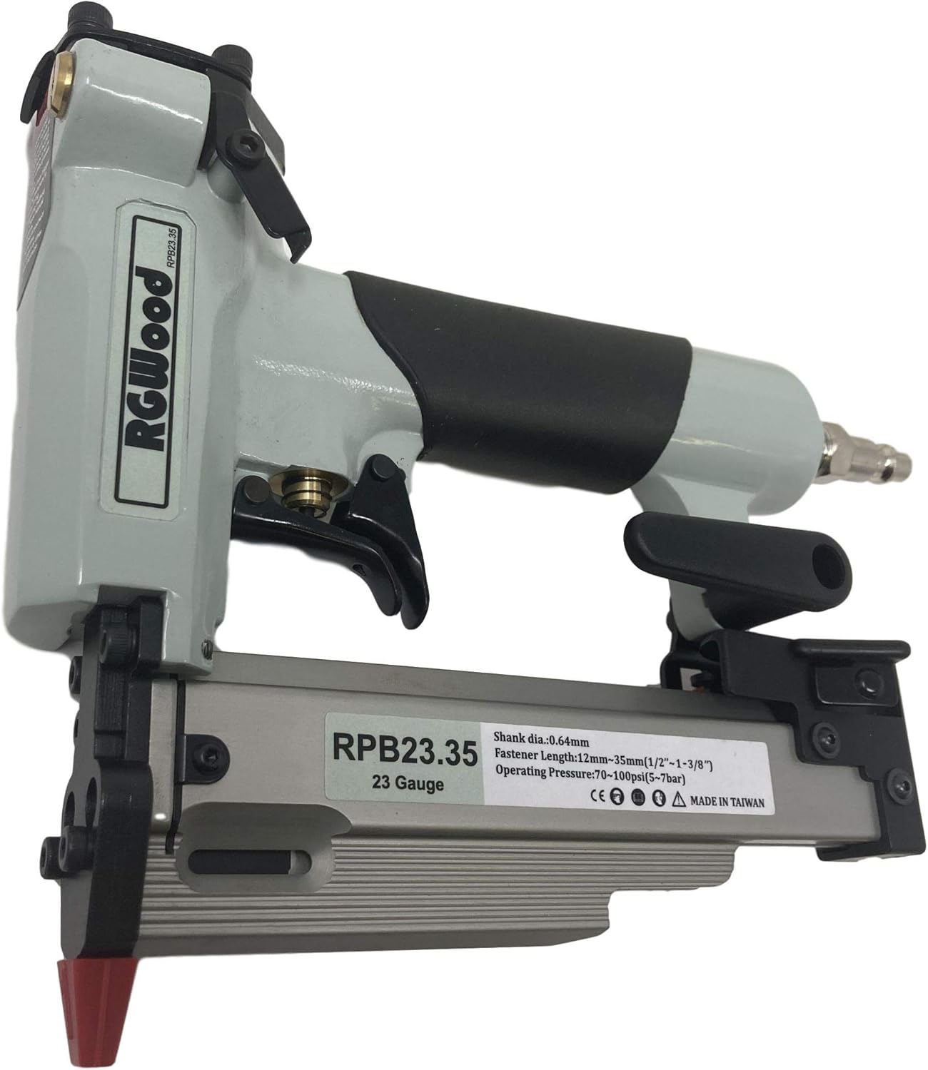 BRAD NAILERS, BRAND, CATEGORY, RGWOOD, RPB23.35 Pneumatic 1-3/8" 23 Gauge Headless Pinner & Brad Nailer with Starter 6000 pc. pin & Brad Assortment & case