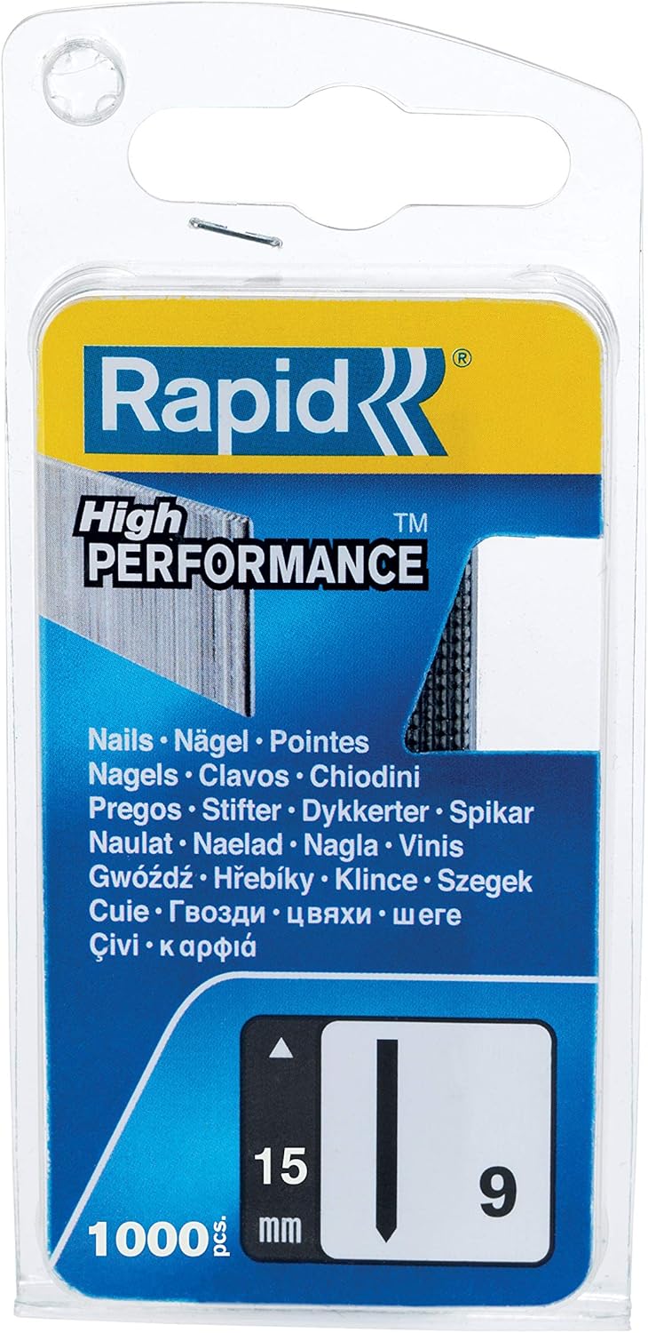 BRAD NAILS, BRAND, CATEGORY, RAPID, Rapid High Performance No.32 Stainless Steel Resin Coated Brad Nails, 34 Degrees Angled Nail, Wire Length: 38 mm, 40303068-1000 Pieces