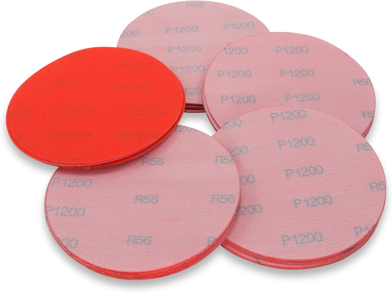 BRAND, CATEGORY, HOOK & LOOP DISCS, RED LABEL ABRASIVES, Red Label Abrasives 6 Inch 3000 Grit High Performance Hook and Loop Wet/Dry Auto Body Film Sanding Discs, 50 Pack