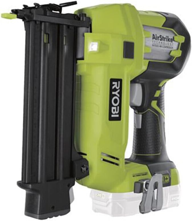 BRAND, CATEGORY, FINISH NAILERS, RYOBI, Ryobi 5133003860 18V OnePlus Finishing Nailer-1 LithiumPlus 2.0Ah Battery-1 Fast Charger R18N18G-120S, Black/Green