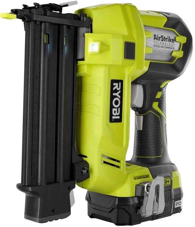 BRAD NAILERS, BRAND, CATEGORY, RYOBI, Ryobi P1851 18v One+ Airstrike 18-gauge Cordless Brad Nailer Kit (Includes P320 Brad Nailer, P102 Battery, and P119 Charger)