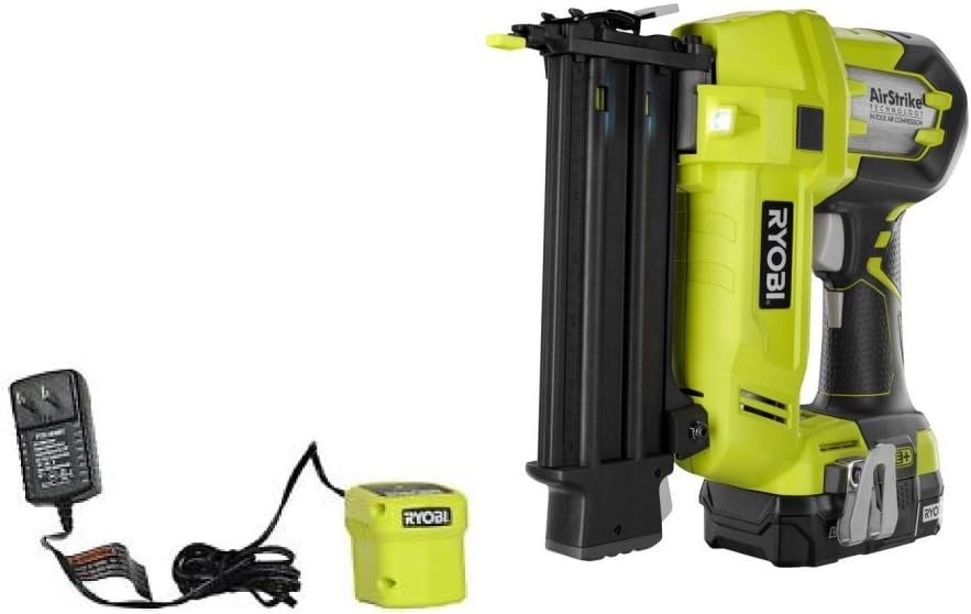 BRAD NAILERS, BRAND, CATEGORY, RYOBI, Ryobi P1851 18v One+ Airstrike 18-gauge Cordless Brad Nailer Kit (Includes P320 Brad Nailer, P102 Battery, and P119 Charger)