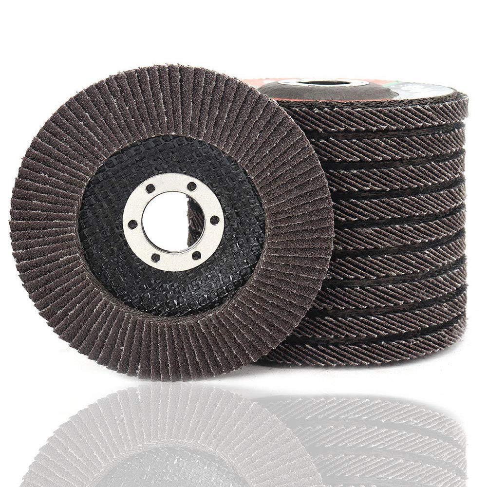 BRAND, CATEGORY, FLAP DISCS, SI FANG, SI FANG 320 Grit Flap Discs 4 1/2 Inch Aluminum Oxide 10 Pack Angle Grinder Attachment Sanding Disc Blending Grinding Finishing