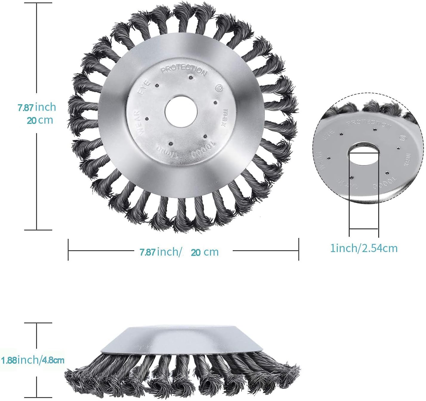 BRAND, CATEGORY, REPLACEMENT PARTS, SI FANG, SI FANG 8 Inch Steel Wire Wheel Brush Cutter Strimmer Head,Indestructible String Trimmer Attachment, Tough Weed Eater Head Derusting Cleaning Garden Grass, for Pavement Joints, Driveway, Paving Stone