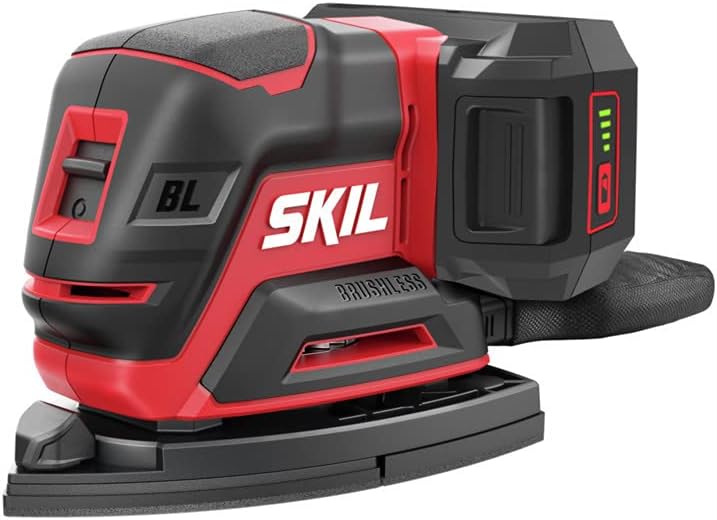 BRAND, CATEGORY, RANDOM-ORBIT SANDERS, SKIL, SKIL SR6607B-10 20V Brushless Compact 4-in-1 Vibration Control Multi-sander Kit, Includes 12pc Sandpaper, 3 Additional Detail Attachments, PWR CORE 2.0Ah Lithium Battery and PWR JUMP Charger