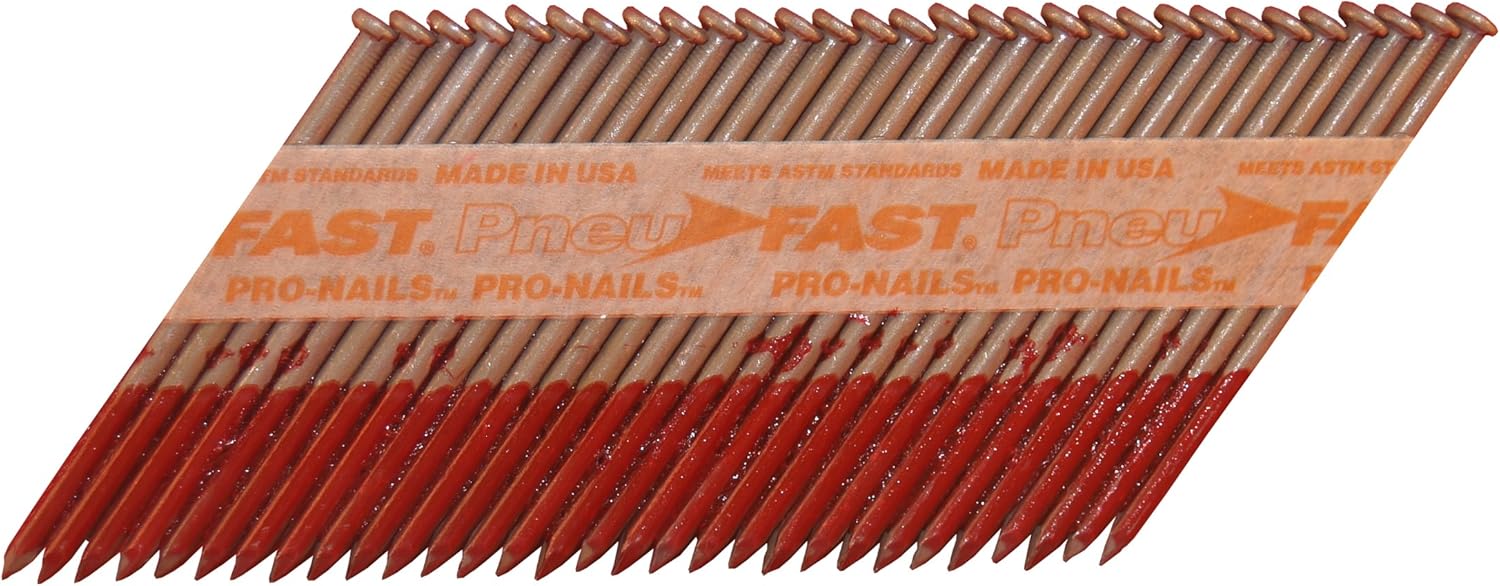 BRAND, CATEGORY, FRAMING NAILS, PNEU-FAST, SP10DXHG 3-by-0.120-Inch Tri-Coat Galvanized Clipped Head Nail for 30-33 Degree Nailers, 1000-Count