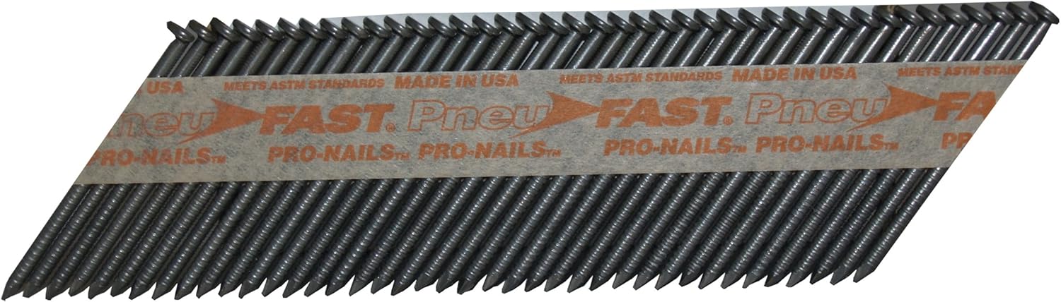 BRAND, CATEGORY, FRAMING NAILS, PNEU-FAST, SP8DR 2-3/8-by-0.113-Inch Ring Clipped Head Nail for 30-33 Degree Nailers, 5000-Count