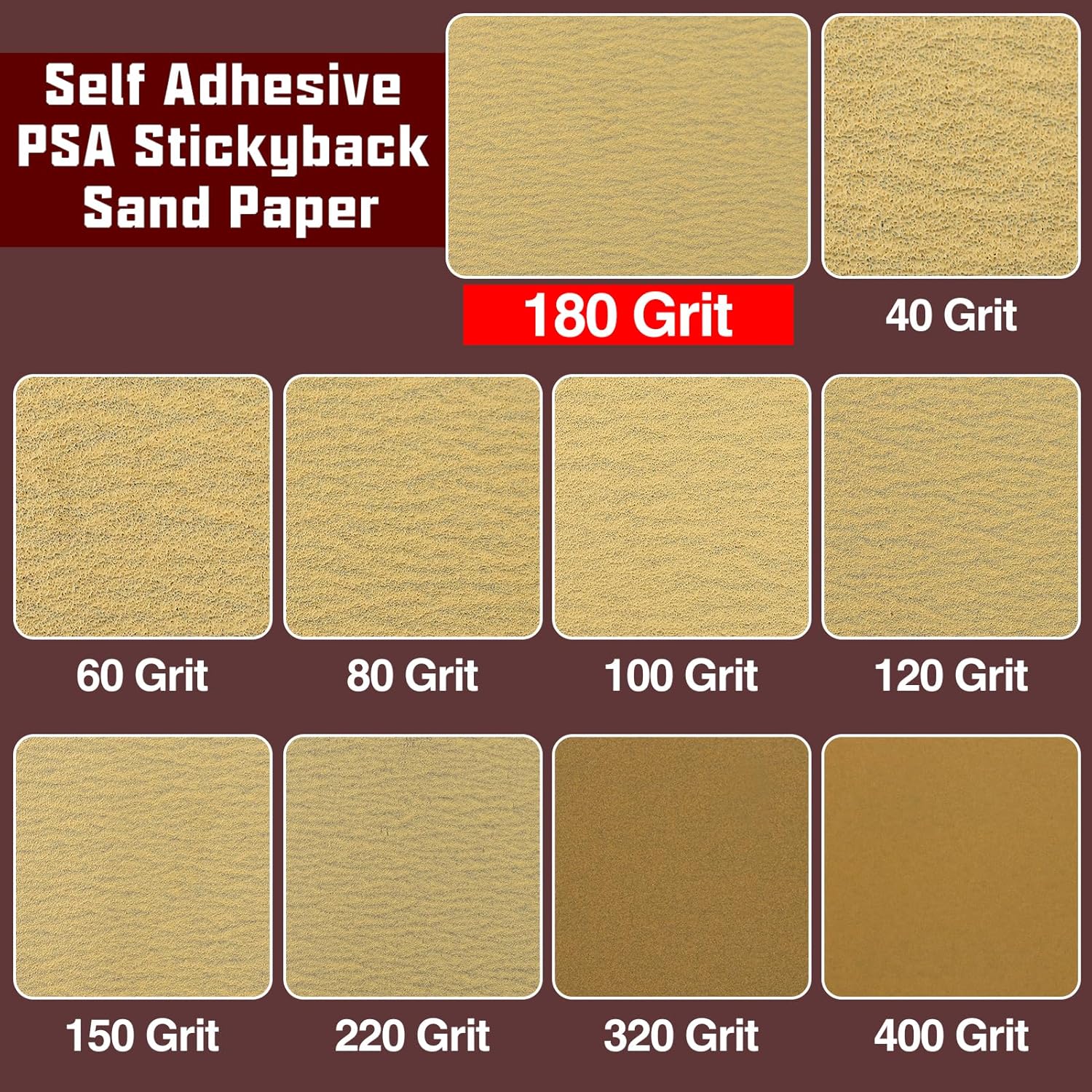 BRAND, CATEGORY, SANDING SHEETS, SPEEDWOX, SPEEDWOX 320 Grit Sandpaper Roll Self Adhesive PSA Stickyback Sand Paper 2-3/4" Wide 10 Yard Long Sandpaper Sheets for Automotive & Woodworking Air File Long Board Sanders Metal Plastic Sanding Blocks