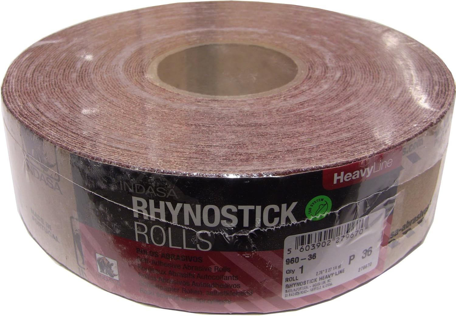 BRAND, CATEGORY, RHYNOSTICK, SANDING SHEETS, Sandpaper Sticky Back 36 Grit x 2.75 x 82 ft. One Roll Redline Rhynostick