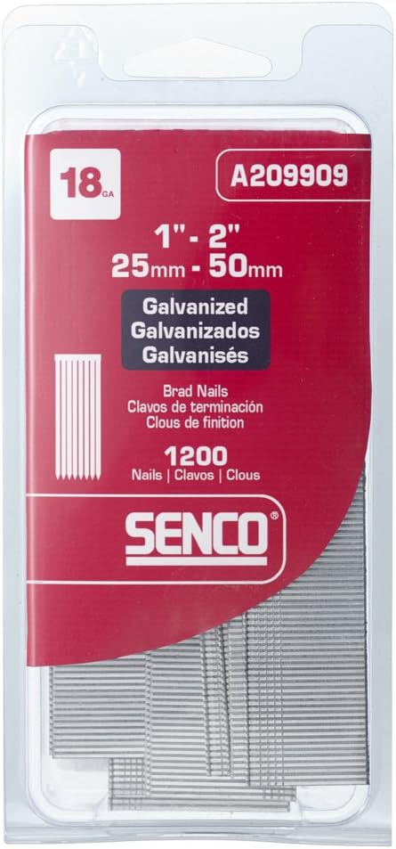 BRAD NAILS, BRAND, CATEGORY, SENCO, Senco A209909 18-Gauge-by-1-2-Inch Electro Galvanized Variety Pack Brads