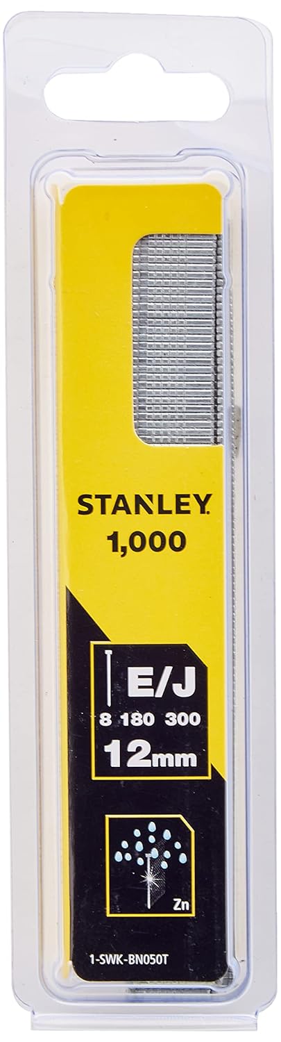 BRAND, CATEGORY, STANLEY, STAPLERS & TACKERS, Stanley 1-SWK-BN050T J-18GA Nails Type, Silver, 12 mm