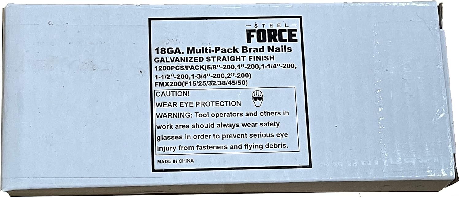 BRAD NAILERS, BRAND, CATEGORY, VALU-AIR, Valu-Air SF5040 2" 18 Gauge 2 in 1 Pneumatic Brad Nailer with 1,200 Count Multi Size Nails 5/8",1",1-1/4",1-1/2",1-3/4",2", 200-Count each siz