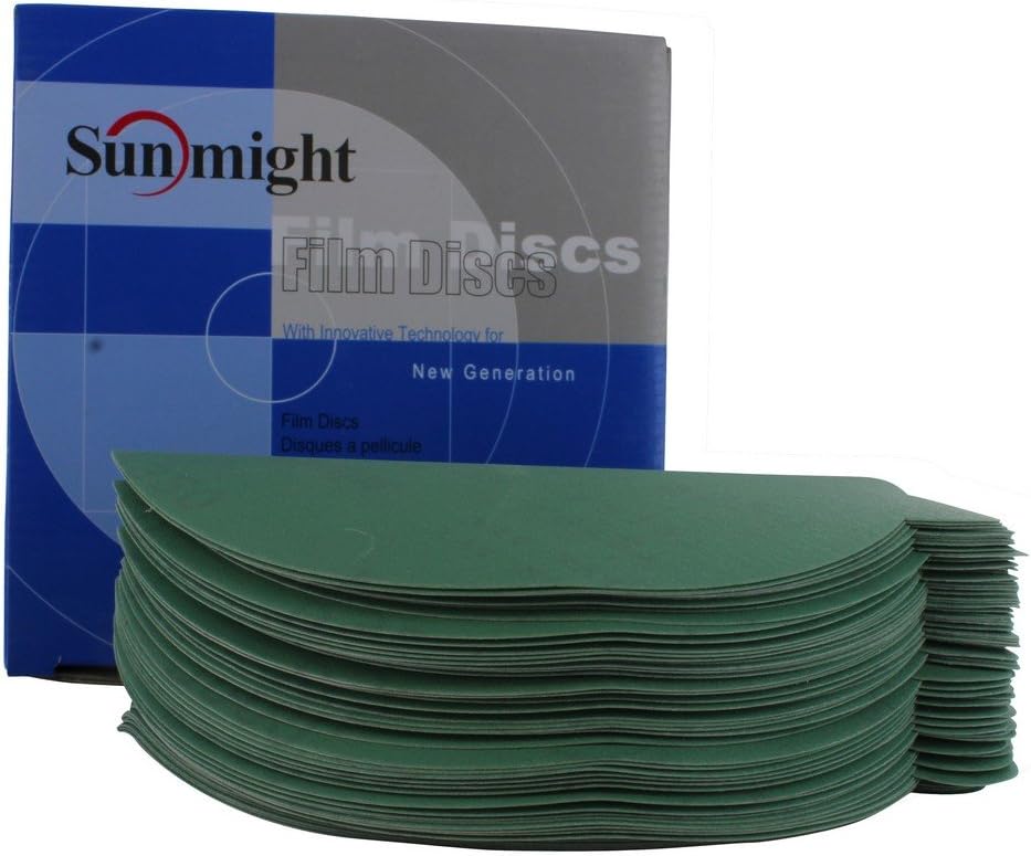 BRAND, CATEGORY, PSA DISCS, SUNMIGHT, Sunmight 01314 6" 320 Grit No Hole PSA Film Sanding Discs (100 Pieces)