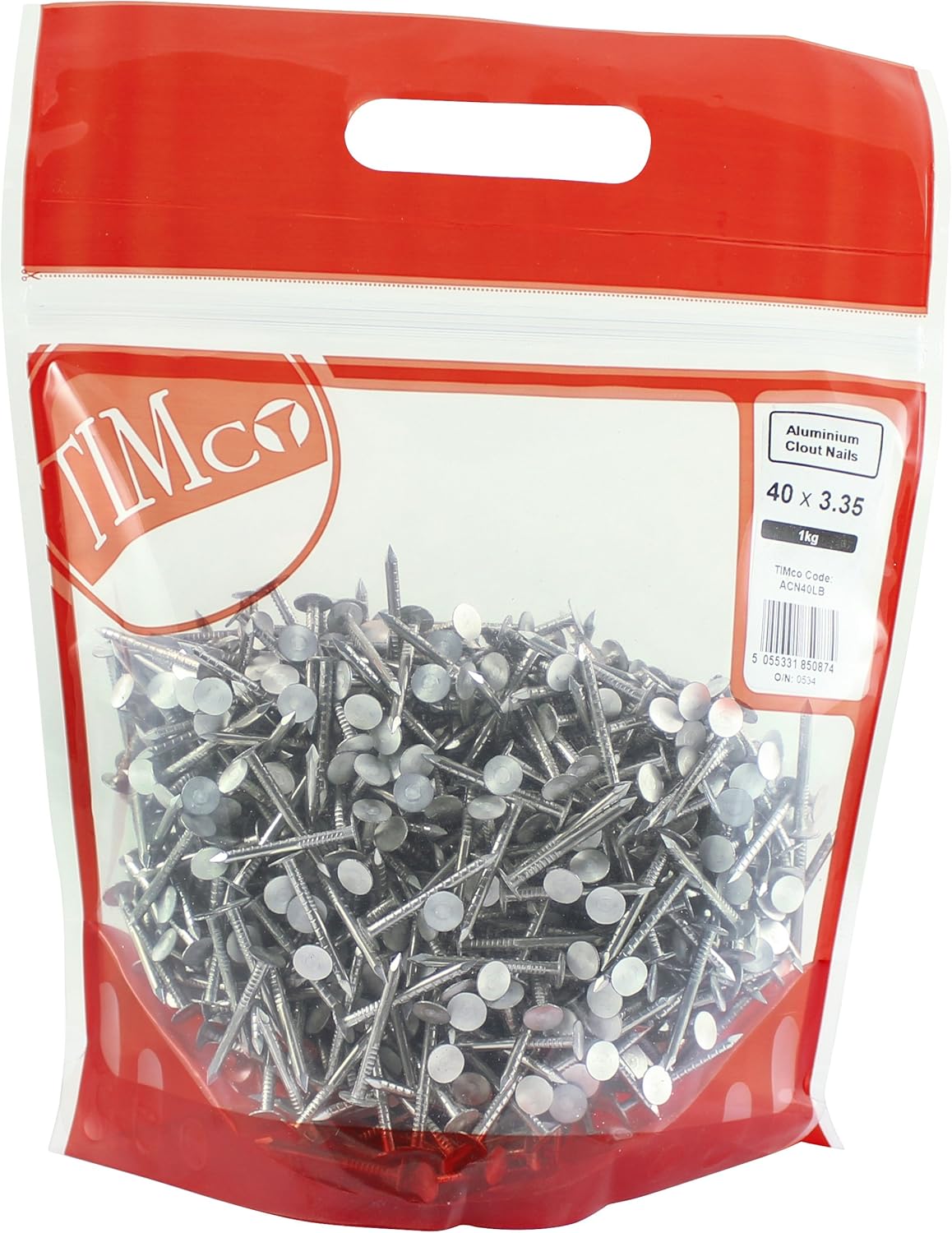 BRAD NAILS, BRAND, CATEGORY, TIMCO, TIMCO ACN65LB 65 x 3.35 Silver Aluminium Clout Nails 1kg Bag