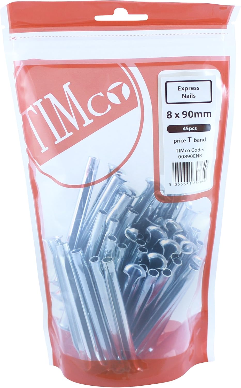 BRAD NAILS, BRAND, CATEGORY, TIMCO, TimCo 08110ENB 8 x 110-Zinc-Bag of 35 Express Nail-BZP, 8 x 110, Silver