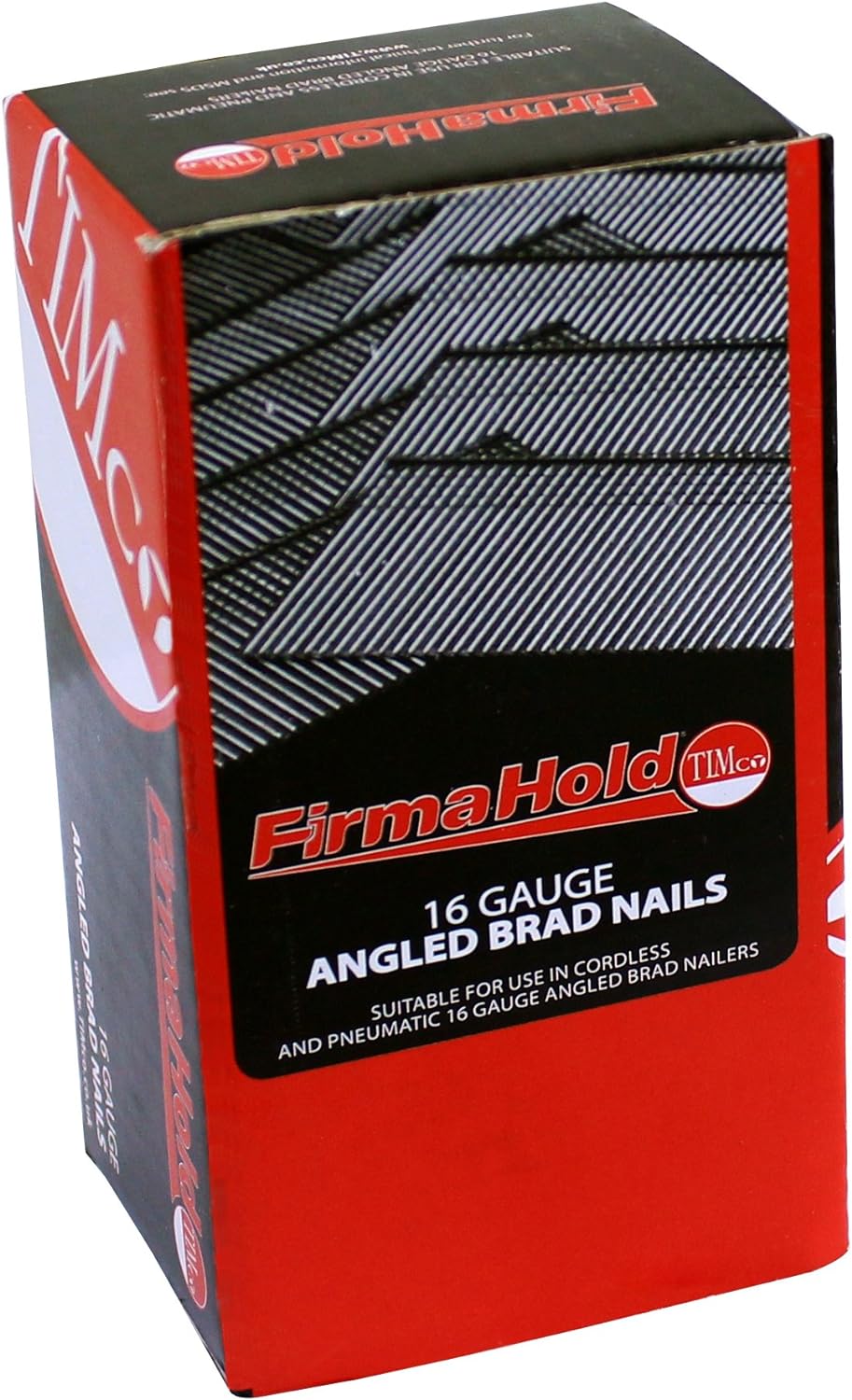 BRAD NAILS, BRAND, CATEGORY, TIMCO, TimCo ABG1645 Angled 16 x 45-Galvanised-Box of 2000 FirmaHold AG Brad-GALV, 16g x 45mm, Silver