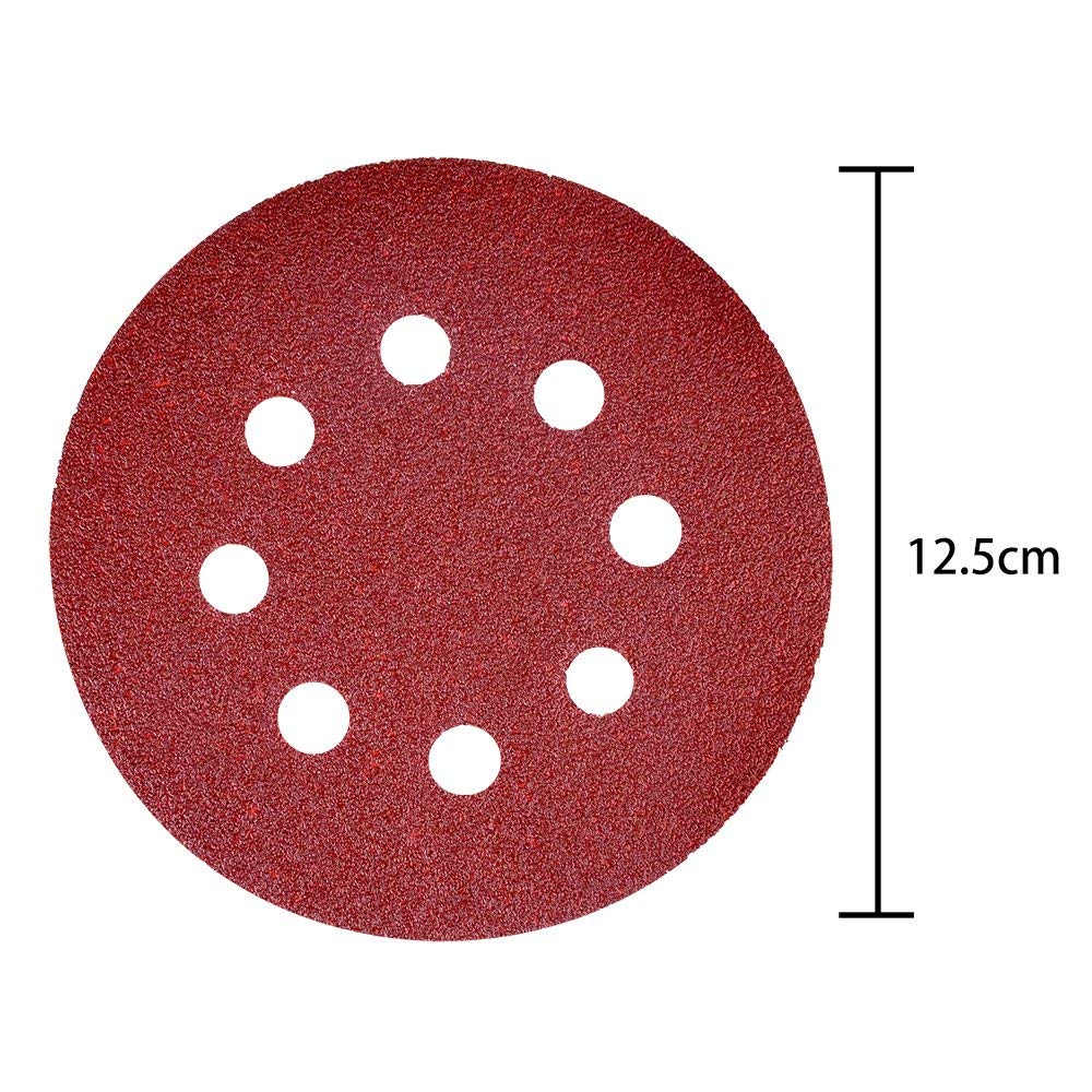 BRAND, CATEGORY, HOOK & LOOP DISCS, UNION PADS & ABRASIVES, Union Pads & Abrasives SD140 140 PCS 5 Inch 8 Hole Hook and Loop Adhesive Sanding Discs Sandpaper for Random Orbital Sander 60/80/120/180/240/320/400 Assorted Grits Box of 140 Sandpaper Discs