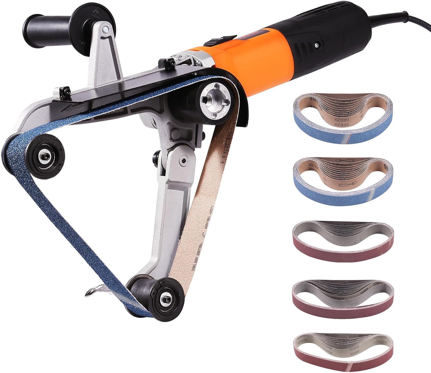 BELT SANDERS, BRAND, CATEGORY, VEVOR, VEVOR Pipe Tube Polisher Sander, 1000W Pipe Belt Sander with 6 Variable Speeds 1100-3200rpm, Professional Belt Sander Grinding Machine with 100PCS Sanding Belts for Burnishing Finishing Rust Removal