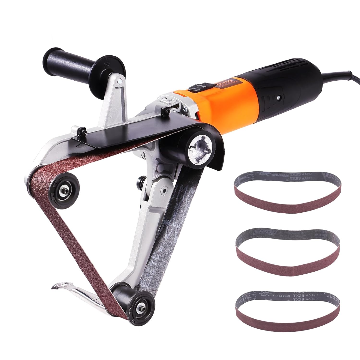 BELT SANDERS, BRAND, CATEGORY, VEVOR, VEVOR Pipe Tube Polisher Sander, 1000W Pipe Belt Sander with 6 Variable Speeds 1100-3200rpm, Professional Belt Sander Grinding Machine with 3PCS Sanding Belts for Burnishing Finishing Rust Removal