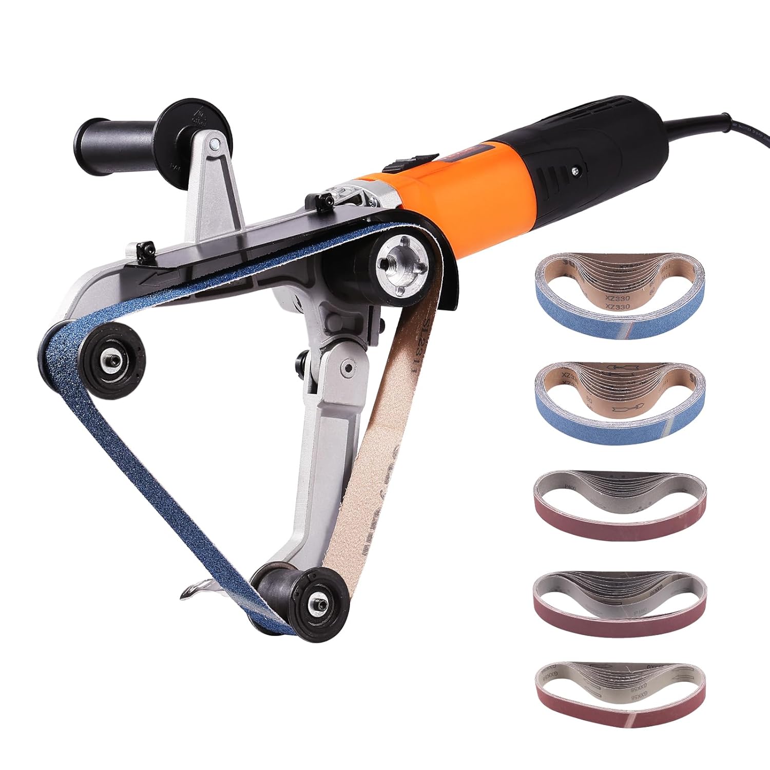 BELT SANDERS, BRAND, CATEGORY, VEVOR, VEVOR Pipe Tube Polisher Sander, 1000W Pipe Belt Sander with 6 Variable Speeds 1100-3200rpm, Professional Belt Sander Grinding Machine with 50PCS Sanding Belts for Burnishing Finishing Rust Removal