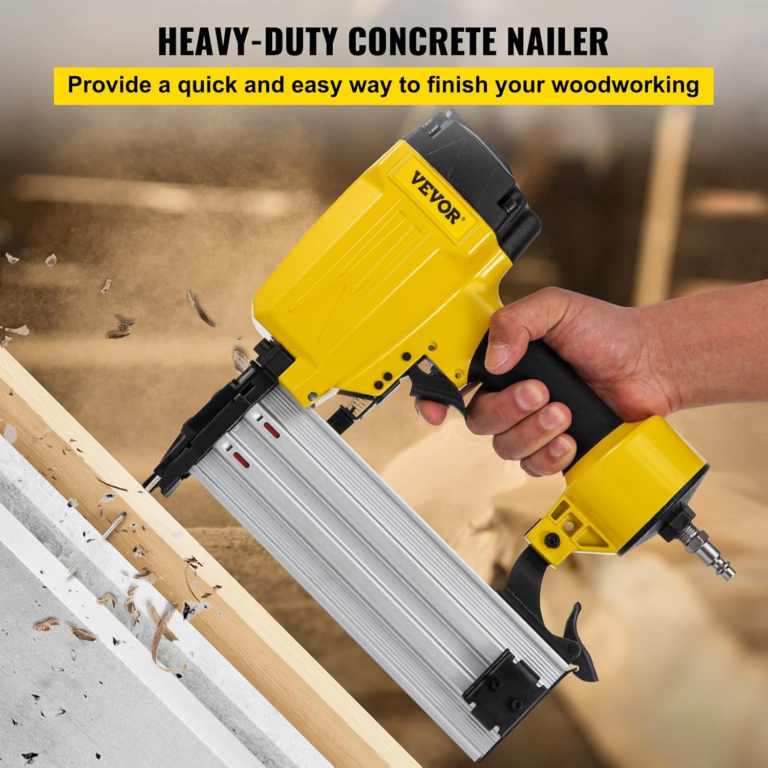 BRAD NAILERS, BRAND, CATEGORY, VEVOR, VEVOR Pneumatic Nail Gun, ST64 14 Gauge Heavy Duty Concrete T Nailer 1" to 2-1/2", Air Nailer for Hardwood to Concrete