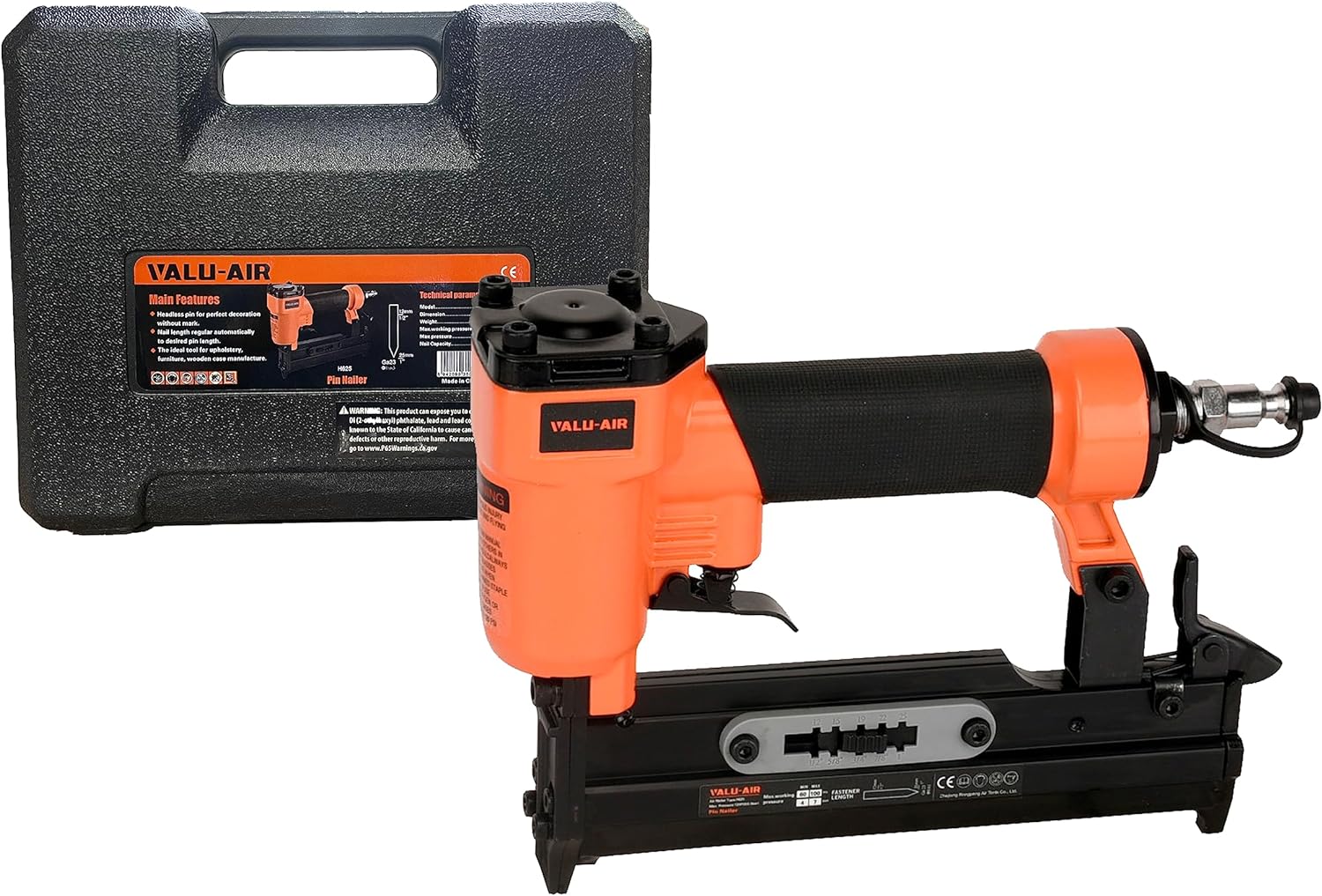 BRAND, CATEGORY, FINISH NAILERS, VALU-AIR, Valu-Air H625 23 Gauge Pneumatic Micro Pin Nailer/Pinner - 1/2-Inch to 1-Inch