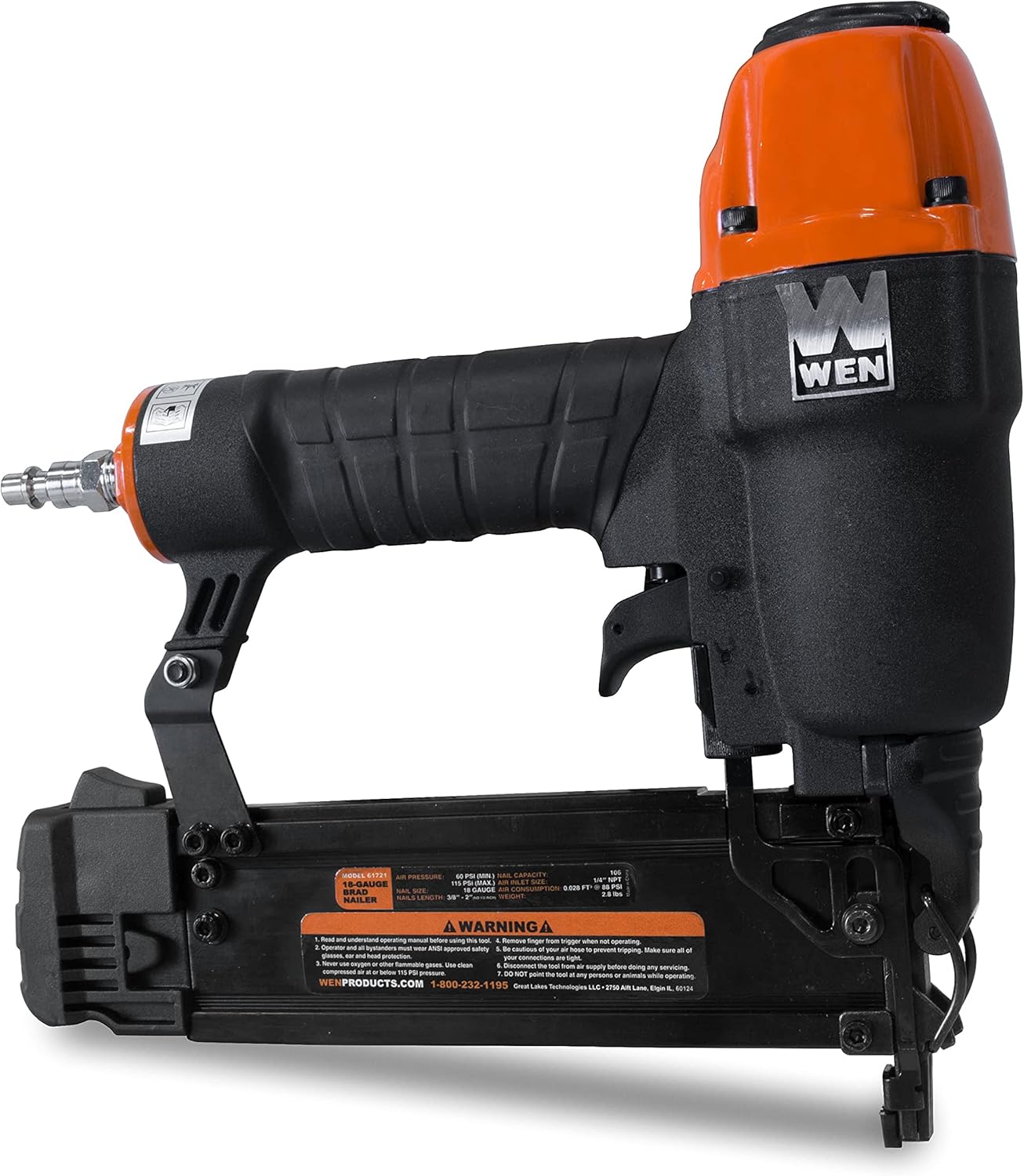 BRAD NAILERS, BRAND, CATEGORY, WEN, WEN Pneumatic Brad Nailer Bundle with 1000 Freeman Brad Nails (1-1/2")