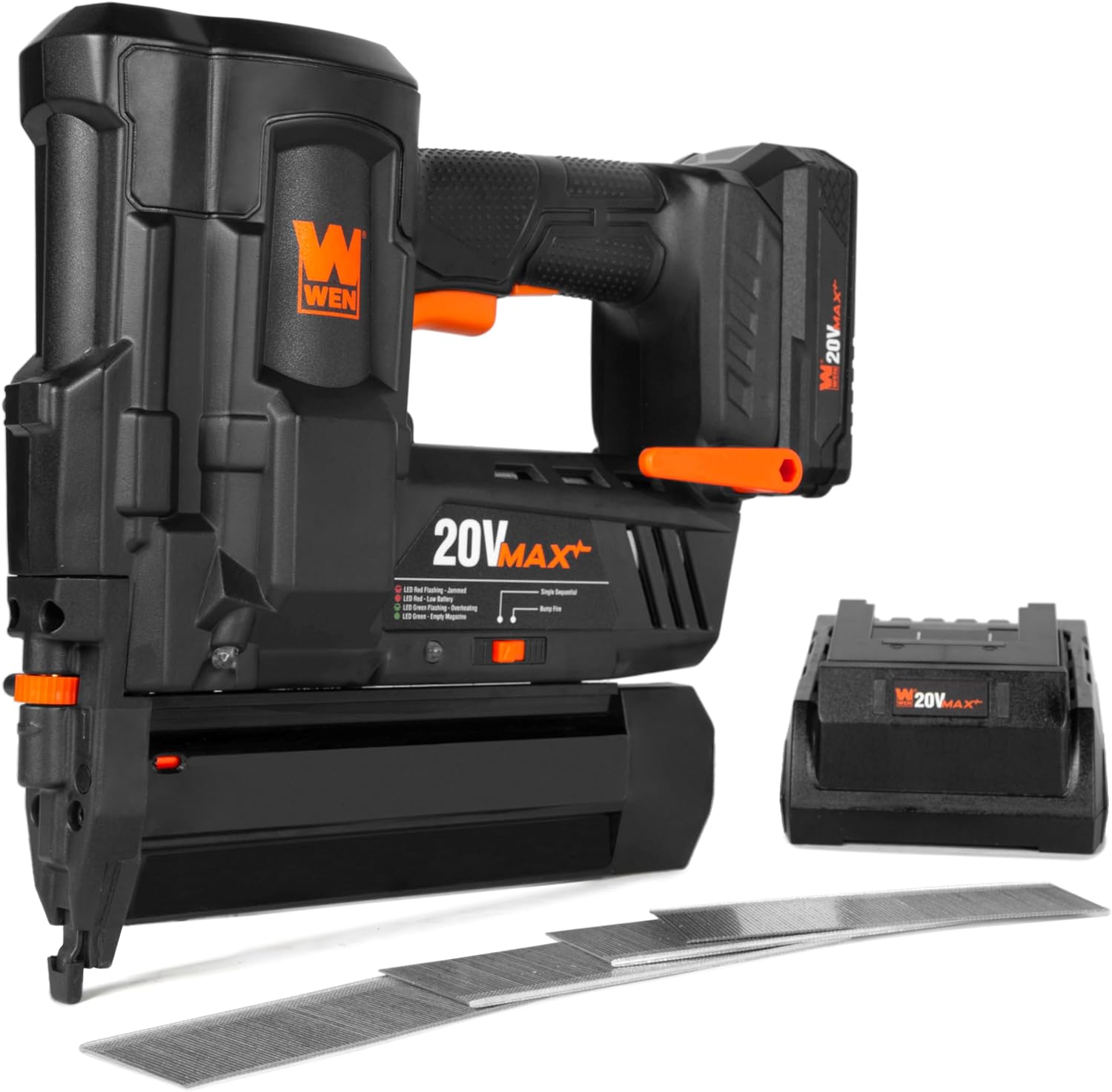 BRAD NAILERS, BRAND, CATEGORY, WEN, WEN 20V Max Cordless 18-Gauge Brad Nailer with 2.0Ah Battery and Charger (20512)