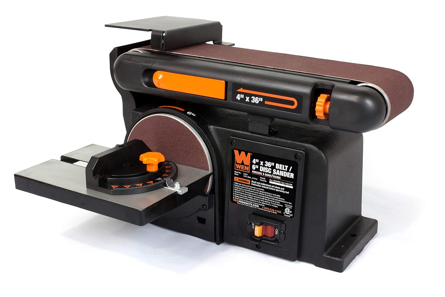 BRAND, CATEGORY, COMBINATION DISC & BELT SANDERS, WEN, WEN 6500T 4 x 36" Belt & 6" Disc Sander with Steel Base