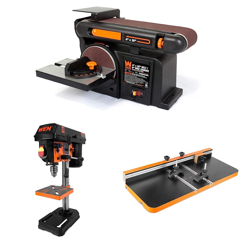 BRAND, CATEGORY, COMBINATION DISC & BELT SANDERS, WEN, WEN 6500T 4 x 36" Belt & 6" Disc Sander with Steel Base