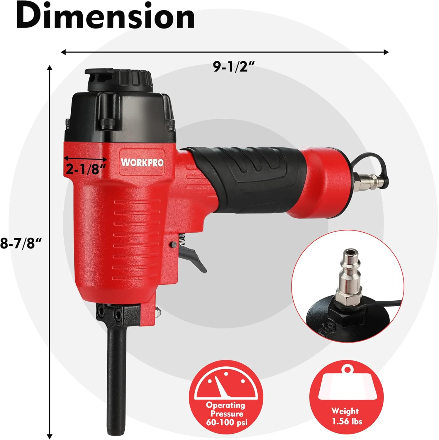 BRAND, CATEGORY, NAIL PULLERS, WORKPRO, WORKPRO Pneumatic Nail Remover, Professional Heavy Duty Punch Nailer/Nail Puller/Nail Remover for Wood Workpieces, 60-100 PSI Denailer Removes 9-16 Gauge Nails