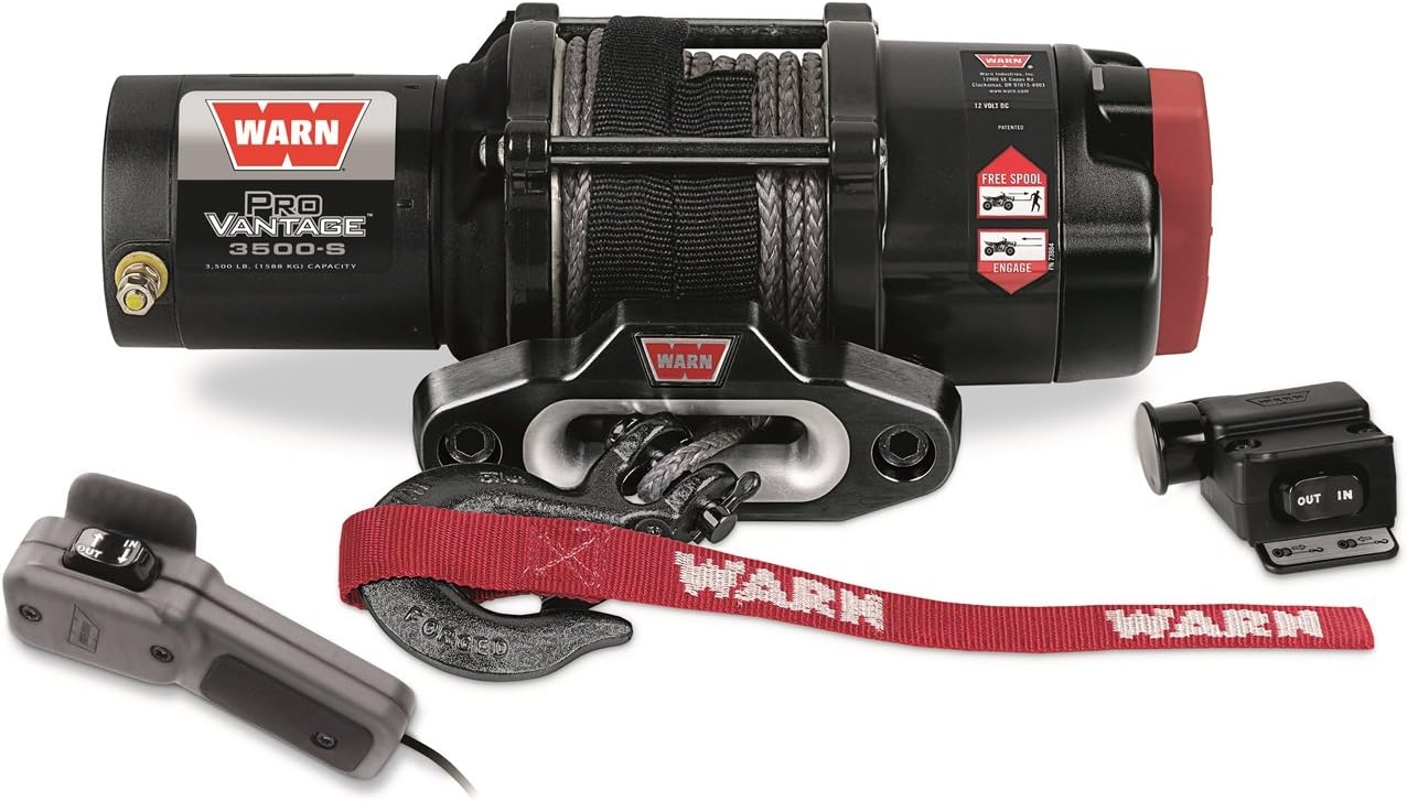 BRAND, CATEGORY, WARN, WINCHES, Warn ProVantage 3500 Winch - 3500 lb. Capacity, 50' of 3/16" Wire Rope, Roller Fairlead, Wired Remote Control, Weather-Sealed, for ATV/UTV