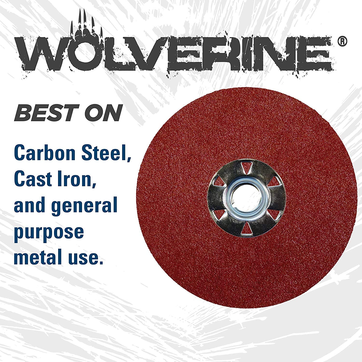 BRAND, CATEGORY, FIBER BACKED ABRASIVE DISCS, WEILER, Weiler 59506 Wolverine Aluminum Oxide Resin Fiber Sanding & Grinding Disc, 5" Diameter, 60 Grit, 7/8" Arbor Hole (Pack of 25)