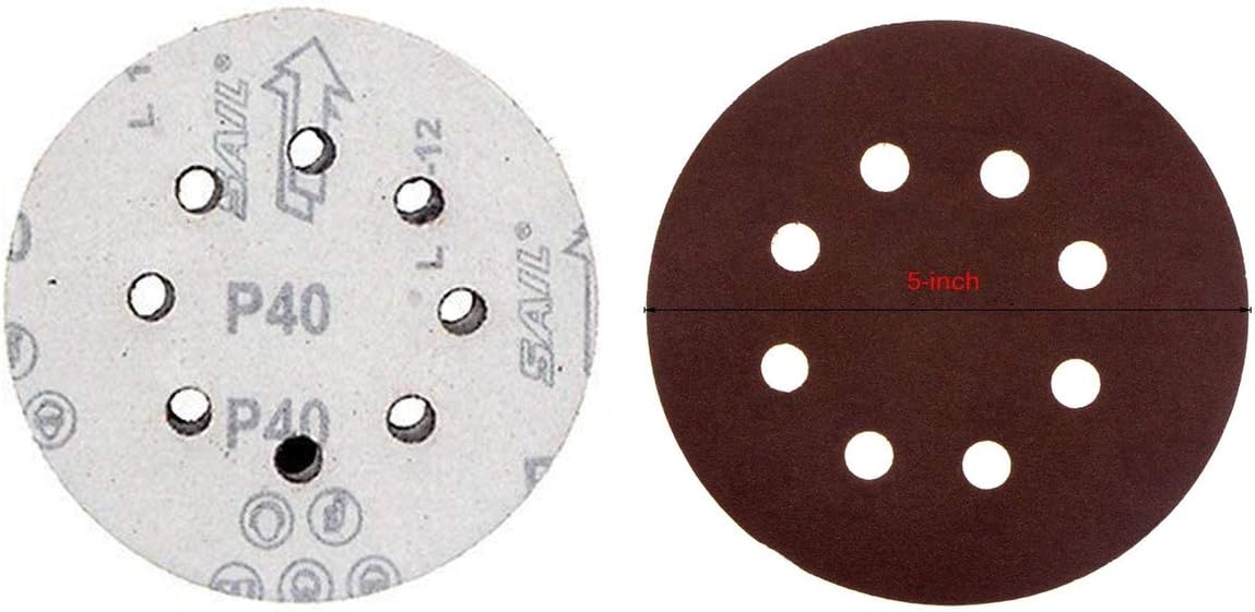 BRAND, CATEGORY, HOOK & LOOP DISCS, YXQ, YXQ 60Grit Sanding Discs 5'' 8-Hole Hook and Loop Sandpaper (60Pcs)